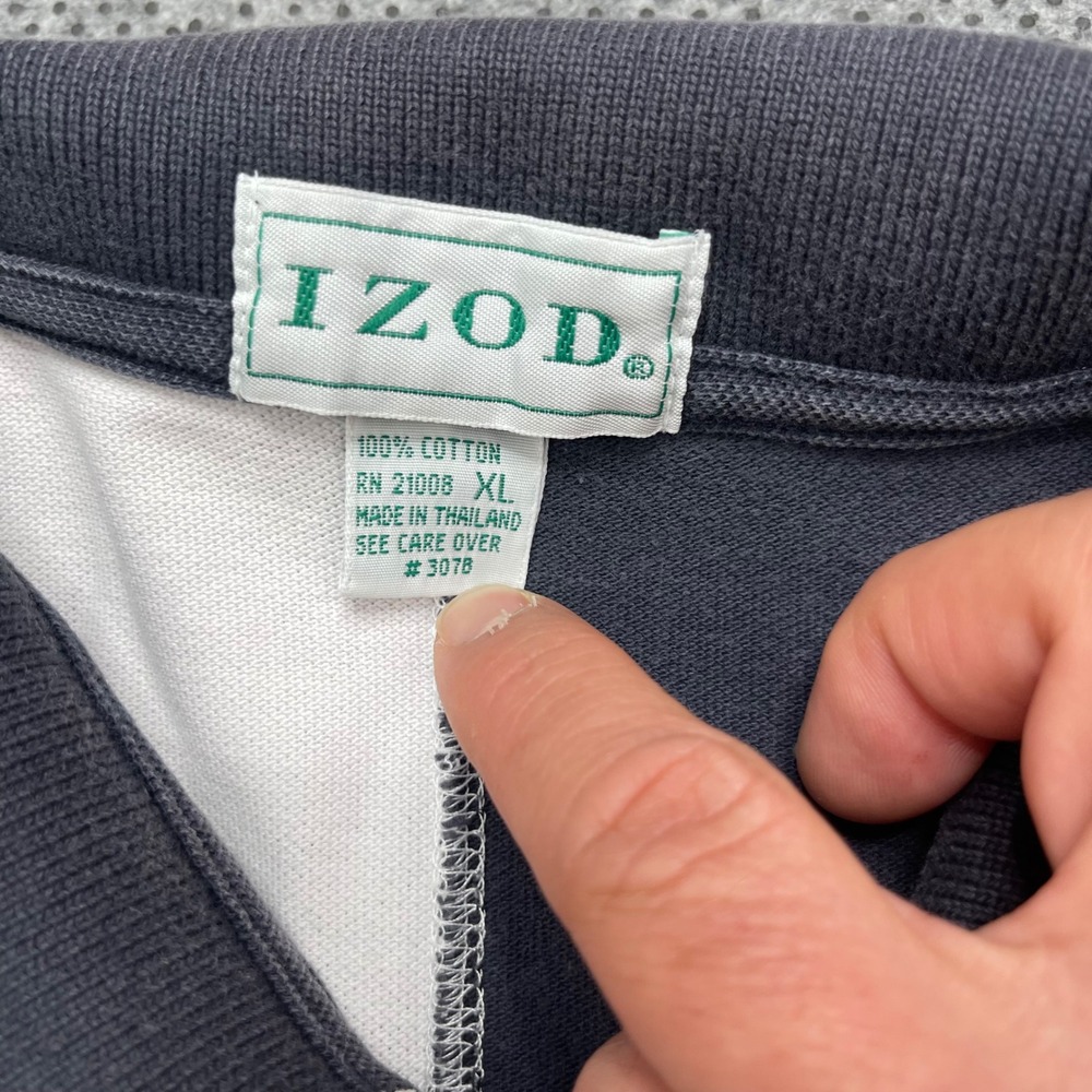 Vintage Izod Colorblock Polo Shirt Mens XL Short Sleeve Cotton Pique Multi-Color - Picture 3 of 11